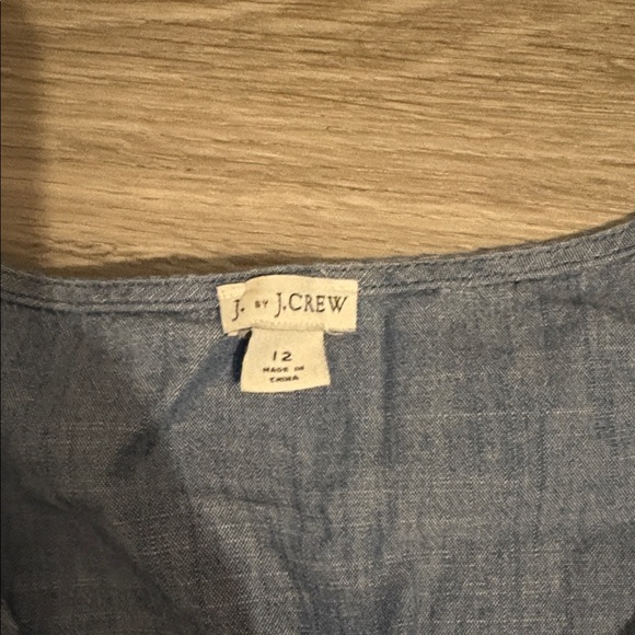 J. Crew Chambray faux Wrap Blouse - Picture 2 of 3